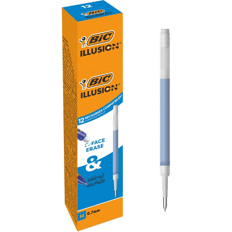 Bic - Nachfüllung für Gelroller Gel-ocity Illusion, Schachtel mit 12 Stück, blau