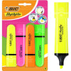 BIC -  markeerstift Highlighter Flat, geassorteerde kleuren, blister van 4 stuks
