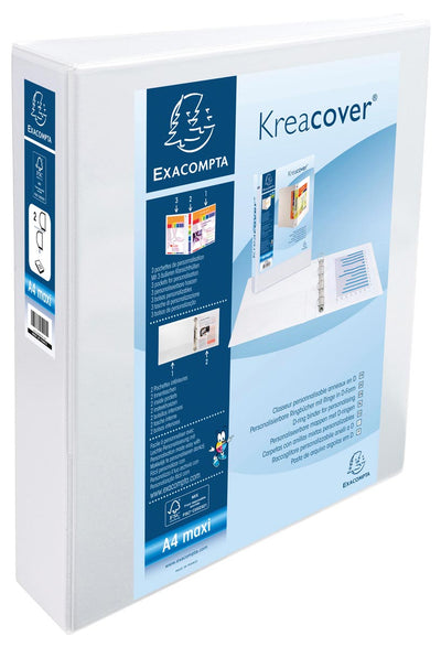 Exacompta - Kreacover personalisierbarer Ringordner weiß 2 Ringe à 40 mm
