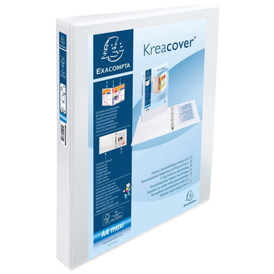 Exacompta - Kreacover personalisierbarer Ringordner weiß 2 Ringe à 25 mm