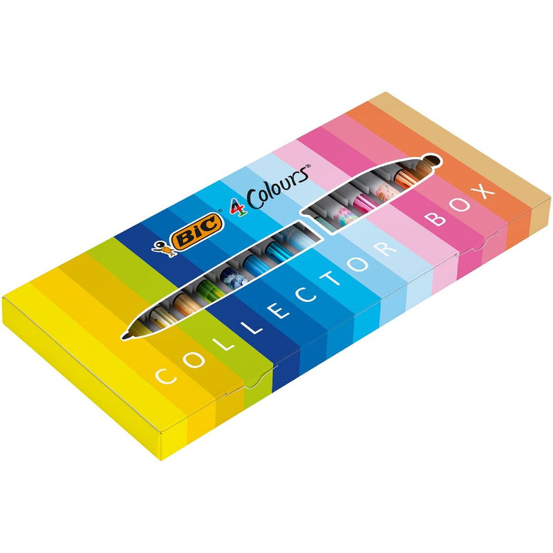 BIC – Colors Collector Box 4-Farben-Kugelschreiber, mittlere, klassische, Pastell- und Mode-Tintenfarben, Box mit 15 Stück
