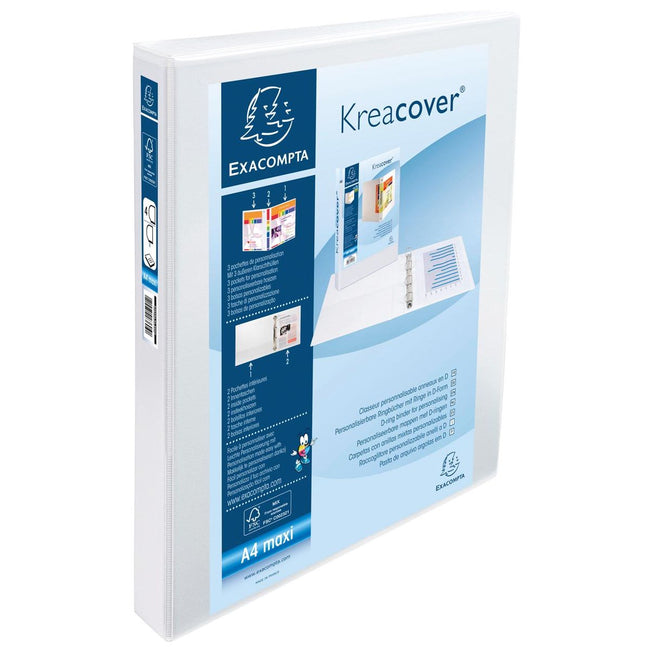 Exacompta - Ringordner PP Kreacover A4+ 4D-R 25mm weiß