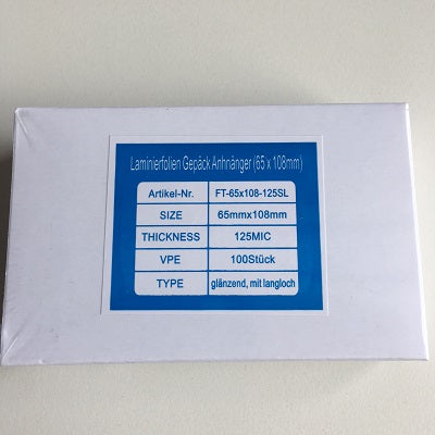 Klika - Laminierhülse 65x108 mm 125 Mikron 100 Stück 30 Stück