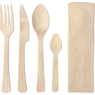 Depa -  Bestekset | incl. Servet | hout | 160mm | naturel | 400 stuks