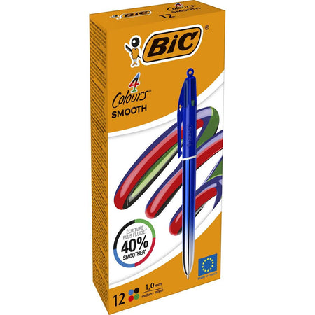 Bic - Colors Smooth Gradiant 4-Farben-Kugelschreiber, mittel, blau