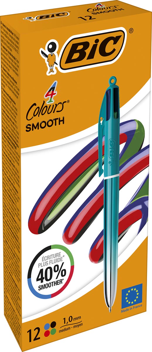 Bic - Colors Smooth Gradiant 4-Farben-Kugelschreiber, mittel, grün