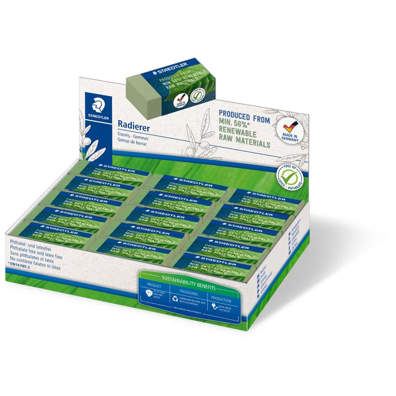 Staedtler - Radiergummi Eco, olivgrün, ft 43 x 19 x 13 mm
