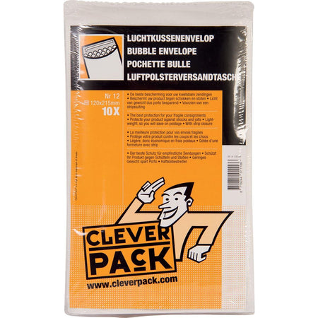 Cleverpack - Umschlag Luftkissen Nr.12 140x225mm weiß Packung mit 10 Stück