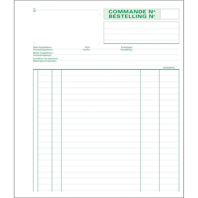 Exacompta – Bestellungen, ft 21 x 18 cm, zweisprachig, Dupli (50 x 2 Blatt)
