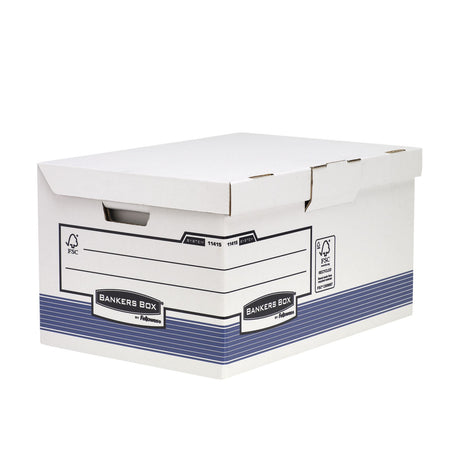 Bankers Box - Archivbox System Fold Flip Top Maxi Weiß Blau