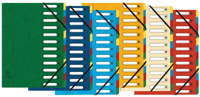Exacompta - Frontordner Harmonika, 12 Fächer, farblich sortiert