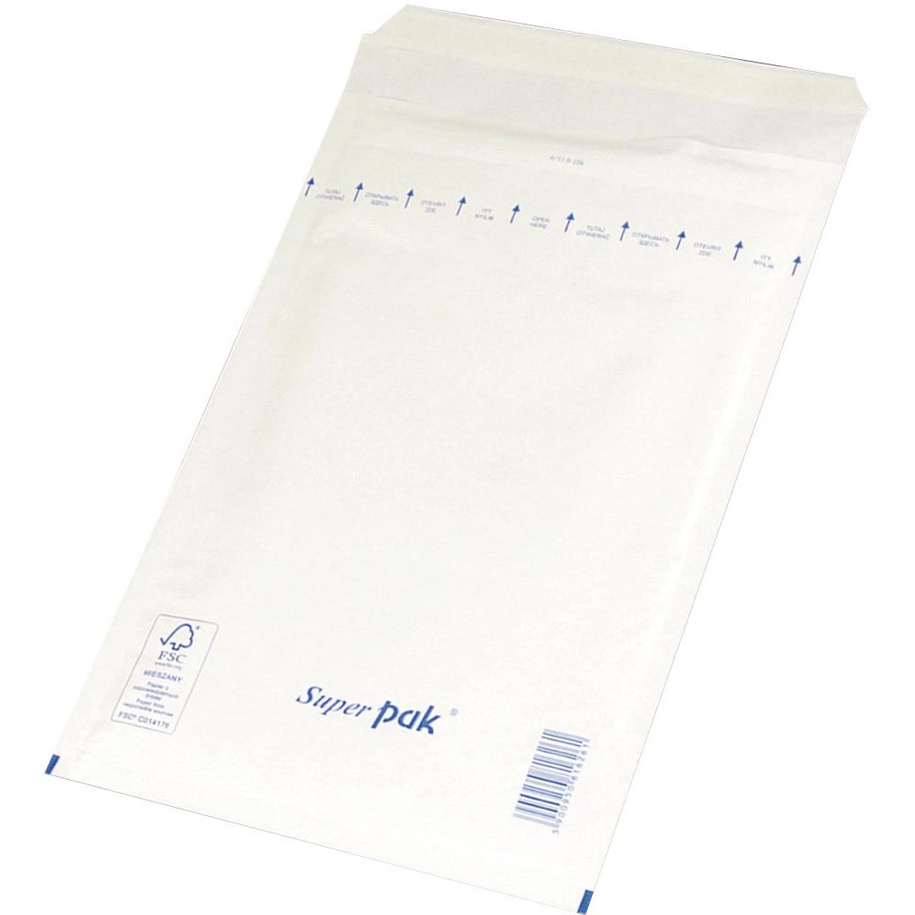 OFFICE products -   luchtkussenenveloppen, met stripsluiting, 150 x 215 mm, wit, pak van 5 stuks