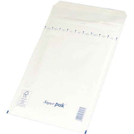 OFFICE products -   luchtkussenenveloppen, met stripsluiting, 150 x 215 mm, wit, pak van 10 stuks