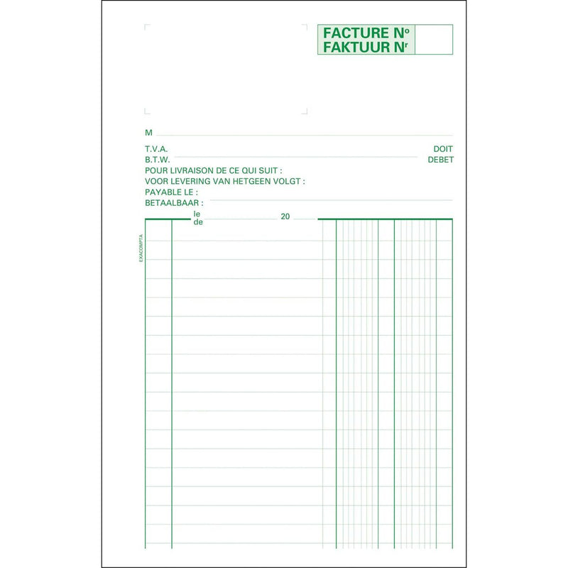 Exacompta - Rechnungsbuch, ft 21 x 13,5 cm, zweisprachig, Dupli (50 x 2 Blatt)