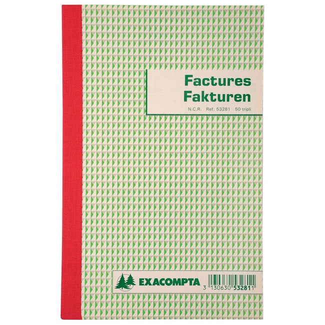 Exacompta - Rechnungsbuch, ft 21x13,5 cm, zweisprachig, dreifach (50 x 3 Blatt)