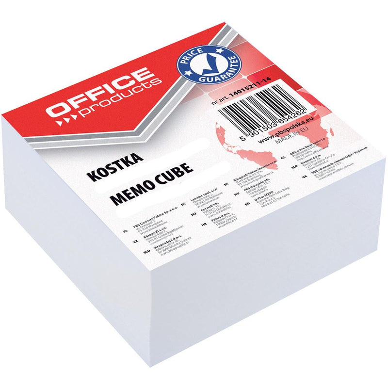 OFFICE products -   memokubus, gelijmd, 8,5 x 8,5 x 4 cm, wit