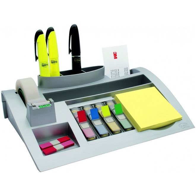 Post-it - Schreibtischorganizer C50 silbergrau inkl. Inhalt