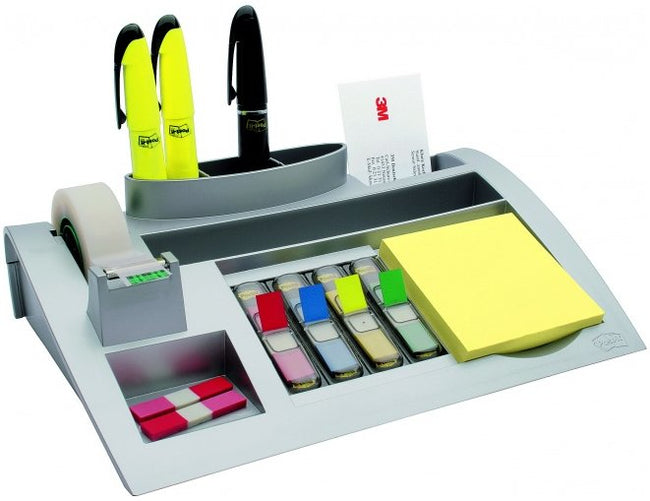 Post-it - Schreibtischorganizer C50 silbergrau inkl. Inhalt