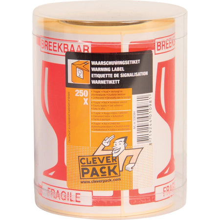 Cleverpack - fragile Etiketten, Packung mit 250 Stück
