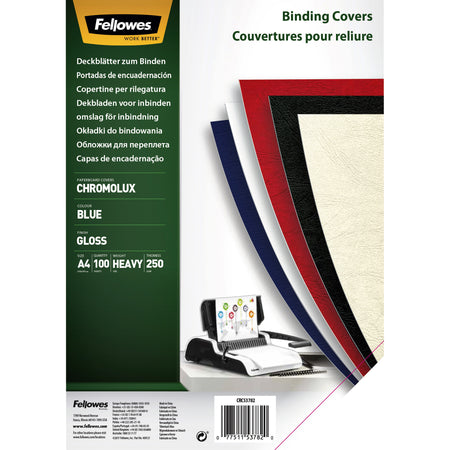 Fellowes - Deckblatt A4 Chromolux 250gr blau