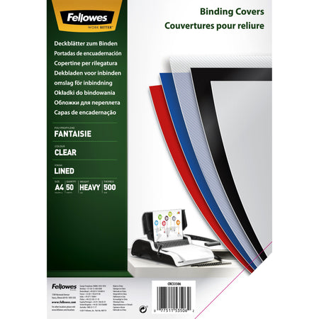 Fellowes – Deckblatt, A4, Fantasie, PP, 500 Mikron, transp