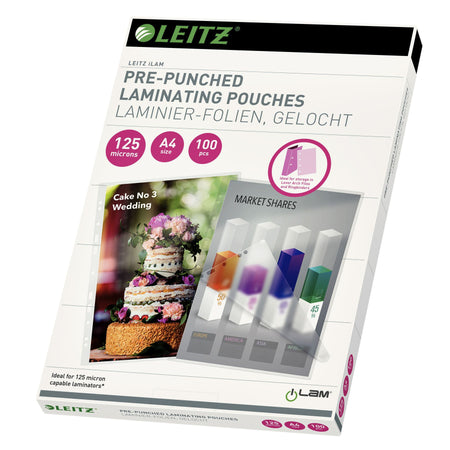 Leitz - Laminierhülle iLAM A4 mit Lochband 2x125micron EVA 100 Stück