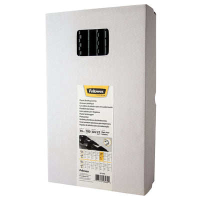 Fellowes - Binderücken 14mm 21 Ringe A4 schwarz