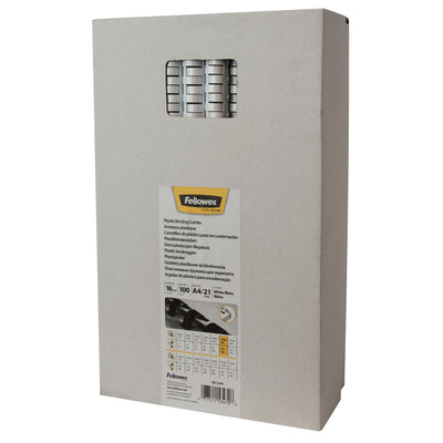 Fellowes - Binderücken 16mm 21 Ringe A4 weiß