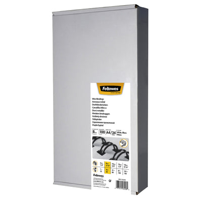 Fellowes - Drahtrücken 34 Ringe 8mm A4 Silber