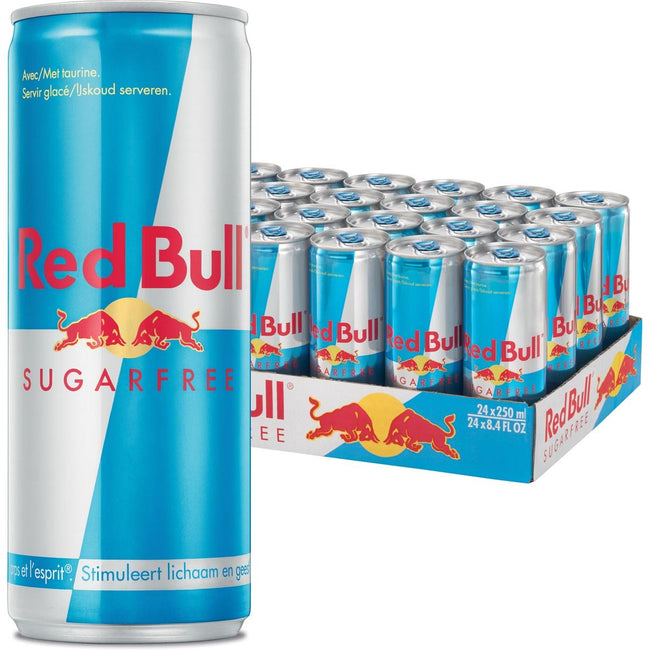 Red Bull -  energiedrank, sugarfree, blik van 25 cl, pak van 24 stuks