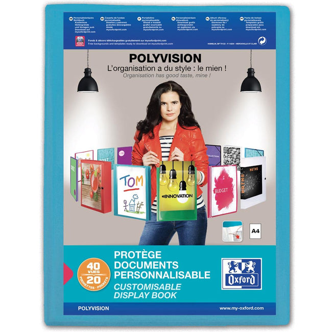 Oxford - lbum Polyvision A4 20 Beutel PP blau