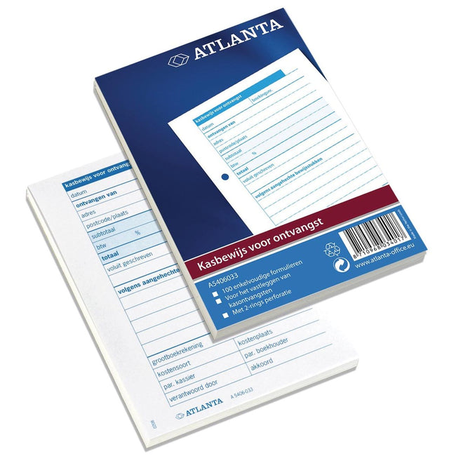 Atlanta von Jalema – Kassenbeleg, Djois-Beleg, A6, 100 Blatt