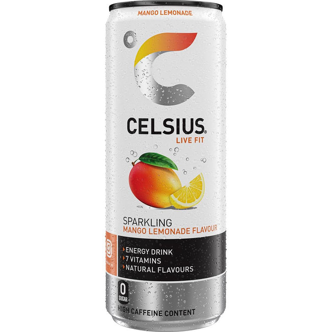 Celsius -   Mango Lemonade, blik van 25 cl, pak van 12 stuks