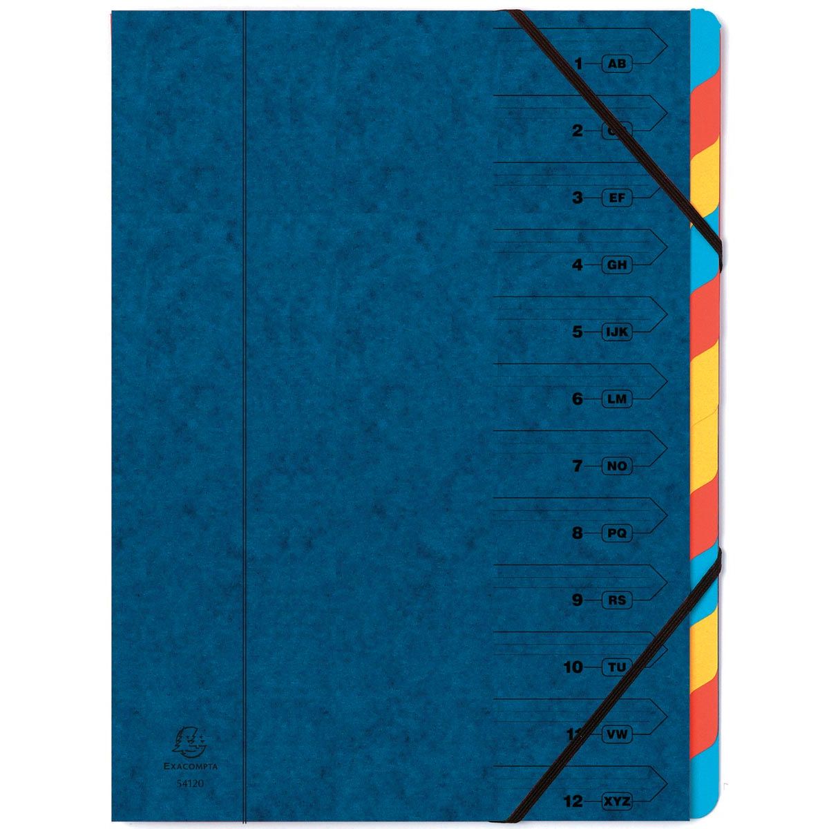 Exacompta - Sortiermappe 12-teilig, blau