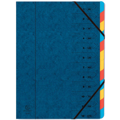 Exacompta - Sortiermappe 12-teilig, blau