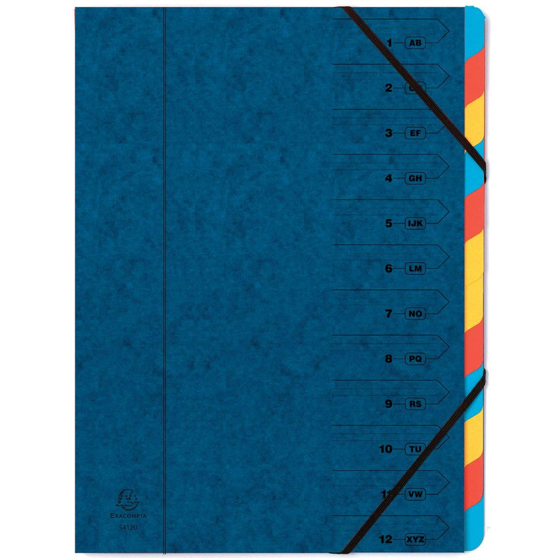 Exacompta - Sortiermappe 12-teilig, blau