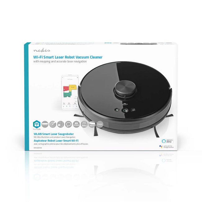 Nedis -  Robotstofzuiger  wifi laser 3-in-1 zwart