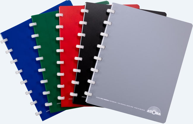 Atoma -  Eco schrift, ft A5, 144 bladzijden, commercieel geruit, geassorteerde kleuren