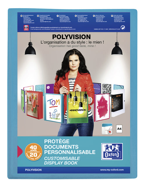Showalbum Oxford Polyvision A4 20 Beutel PP Blue