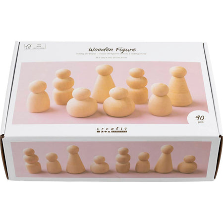 Creativ Company -  Figuurtjes  hout doos 90 stuks