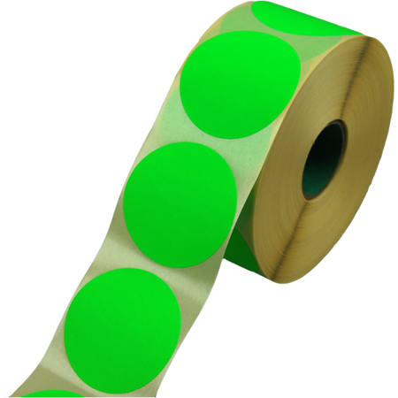 Klika - Etikett | Werbeetikett | Papier | dauerhaft | ∅62mm | fluor/grün | Rolle mit 1500 Stück