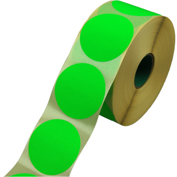 Klika - Etikett | Werbeetikett | Papier | dauerhaft | ∅62mm | fluor/grün | Rolle mit 1500 Stück