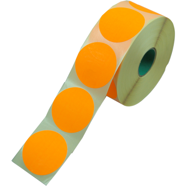 Klika - Etikett | Werbeetikett | Papier | dauerhaft | ∅62mm | Fluor/Orange | Rolle mit 1500 Stück