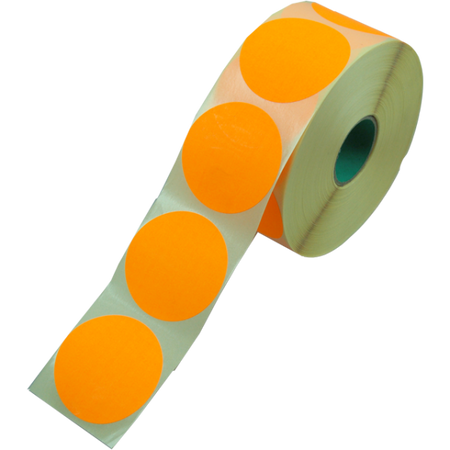 Klika - Etikett | Werbeetikett | Papier | dauerhaft | ∅62mm | Fluor/Orange | Rolle mit 1500 Stück