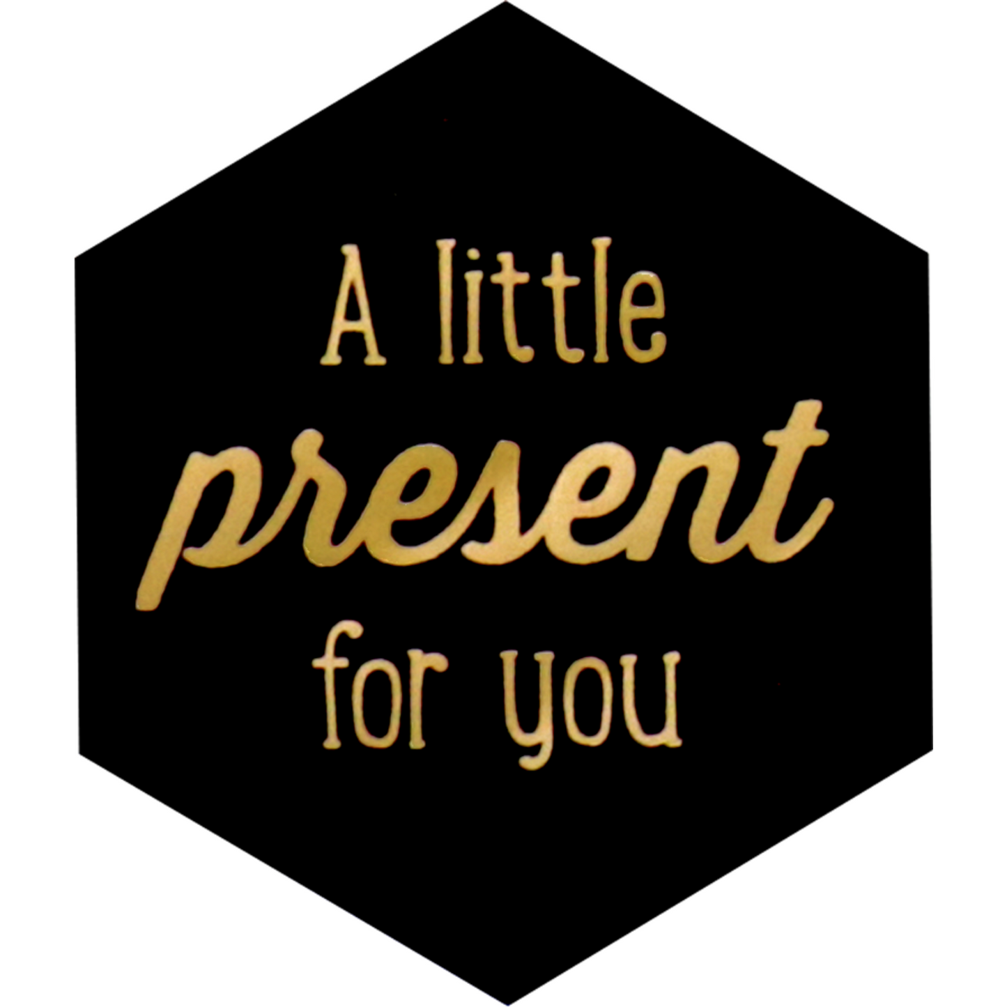 Klika - Etikett | Papier | Kleines Geschenk für Dich | 50x43mm | schwarz/gold | Rolle mit 500 Stück
