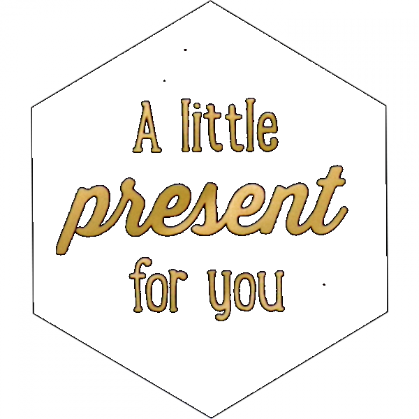 Klika - Etikett | Papier | Kleines Geschenk für Dich | 50x43mm | schwarz/gold | Rolle mit 500 Stück