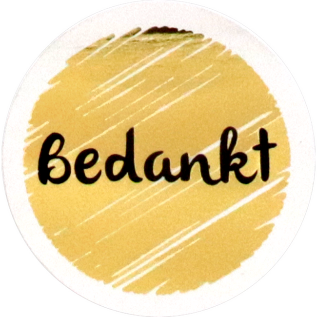 Klika - Etikett | Papier | Vielen Dank | dauerhaft | ∅40mm | gold/weiß | Rolle mit 500 Stück