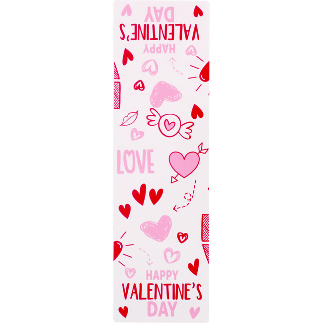 Klika - Abschlussaufkleber | Alles Gute zum Valentinstag | 200x60mm | Papier + PP | rosa/rot | Rolle mit 100 Stück