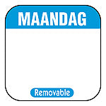 Klika – Tagesetikett in beschreibbarer Größe. 25x25mm 1000 Stück Etikett MONDAY