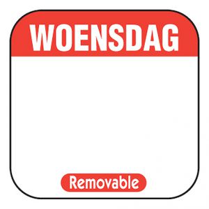 Timmers – Tagesetikett in beschreibbarer Größe. 25x25mm 1000 Stück Etikett MITTWOCH